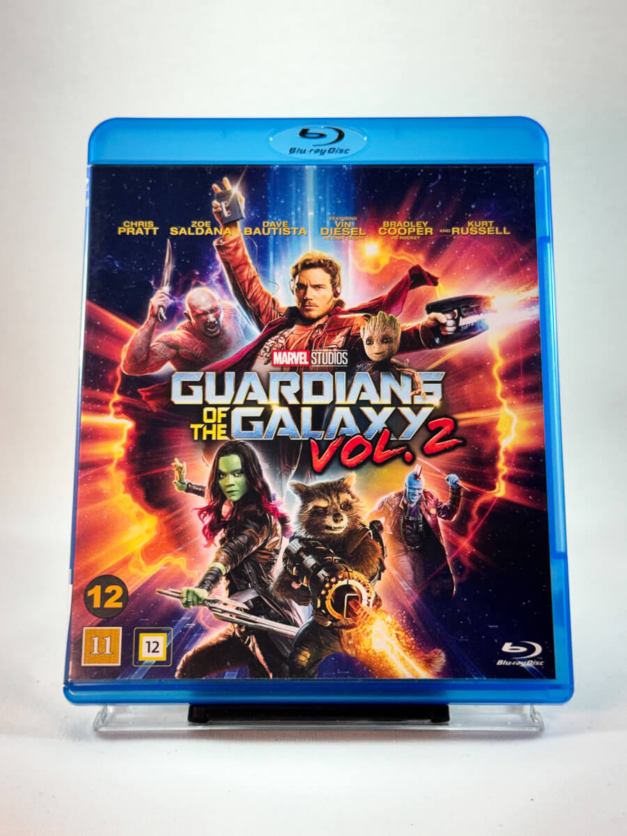 Forside av Blu-ray-cover til Guardians of the Galaxy Vol. 2, bruktfilm hos nettbutikken Brukbar Film