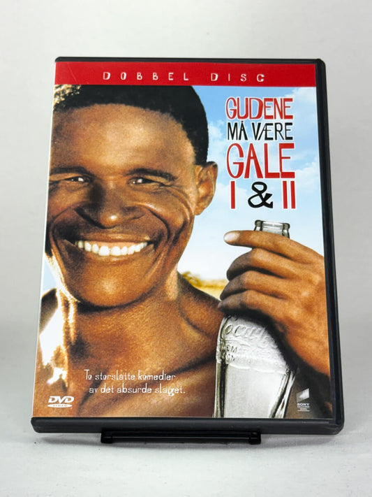DVD-forside til filmen Gudene må være gale I & II
Originalt cover brukt for produktbilde i nettbutikken Brukbar Film