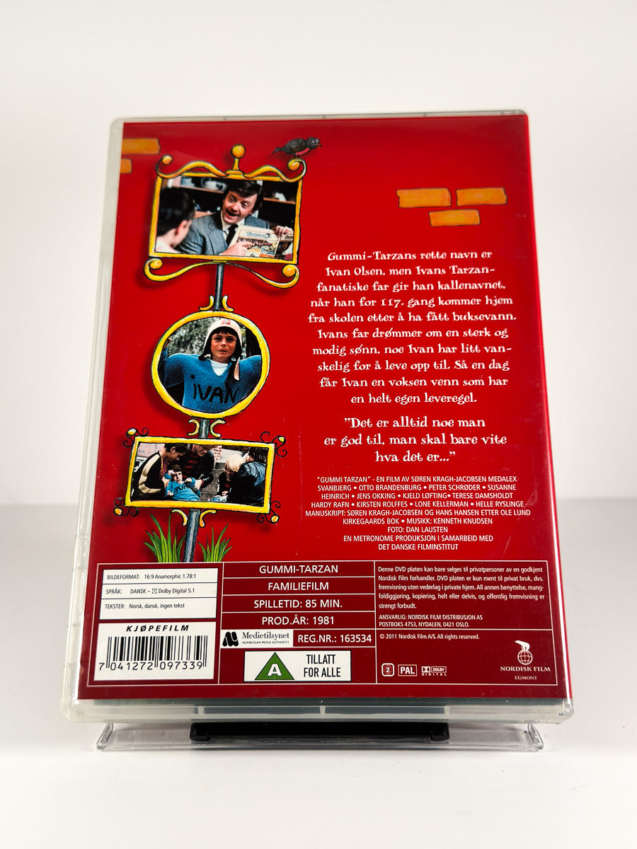 Bakside av cover til Gummi Tarzan på DVD