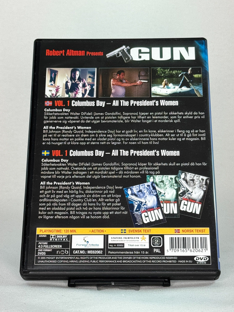 DVD-cover-bakside til GUN – Vol. 1 – Brukt DVD fra nettbutikken Brukbar Film
