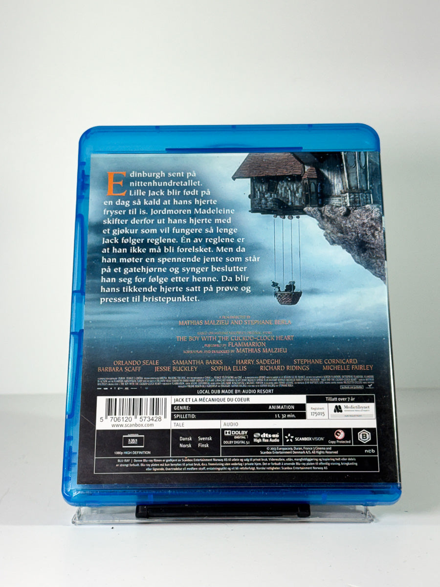 Bakside av cover til Gutten med det tikkende hjerte, bruktfilm på Blu-ray hos Brukbar Film