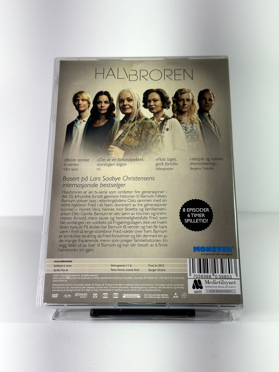Bakside av cover til Halvbroren – Den komplette serien på DVD