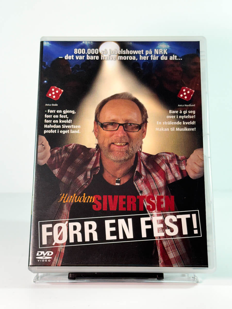 Forside av cover til halvdan sivertsen førr en fest, brukt original DVD hos Brukbar Film