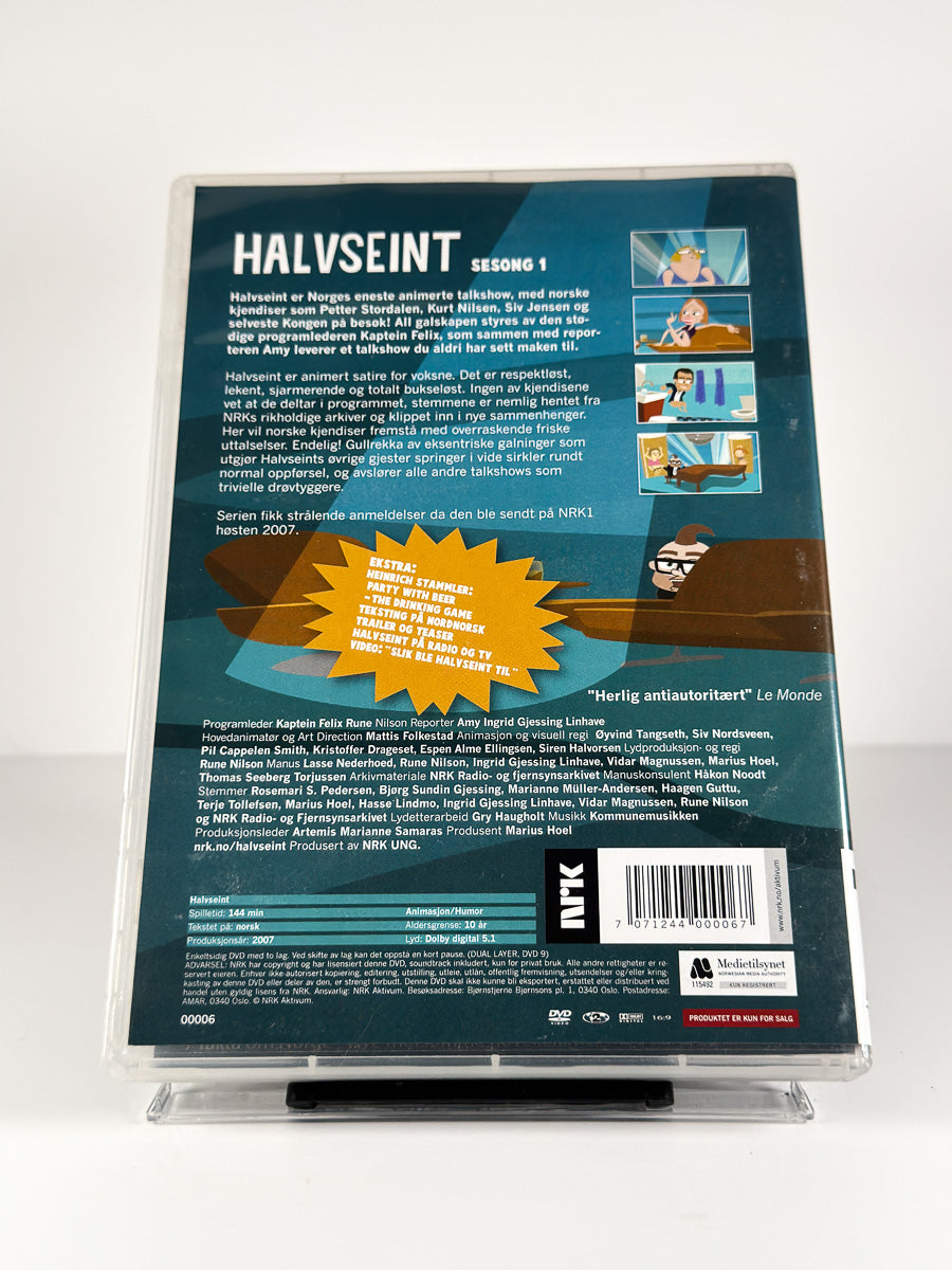 Bakside av cover til Halvseint på DVD