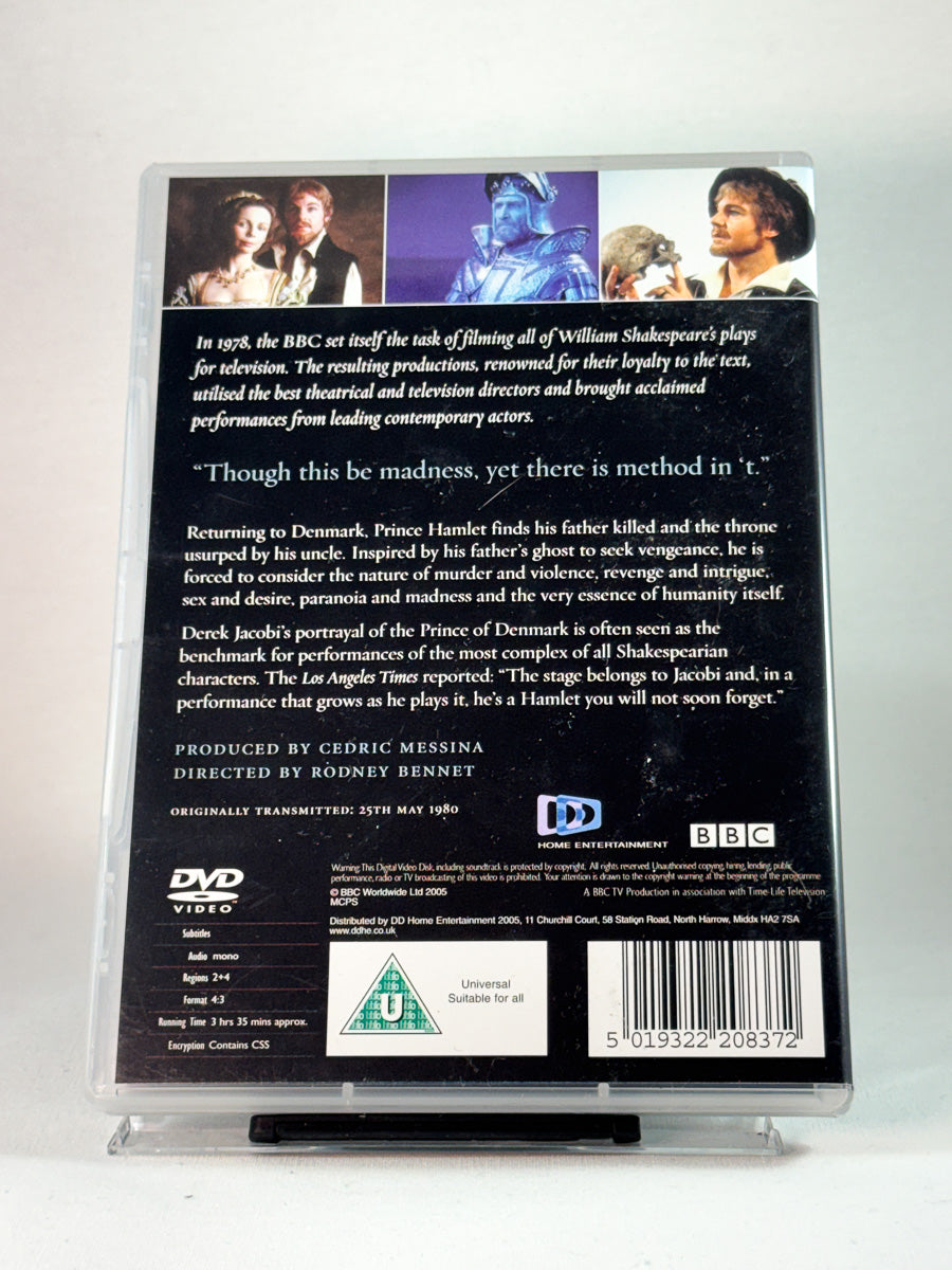 Bakside av cover til Hamlet, bruktfilm hos nettbutikken Brukbar Film