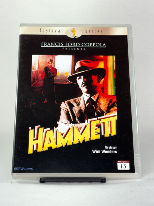 Forside av DVD-cover til Hammett – brukt film noir/thriller, Francis Ford Coppola presents; Brukbar Film.