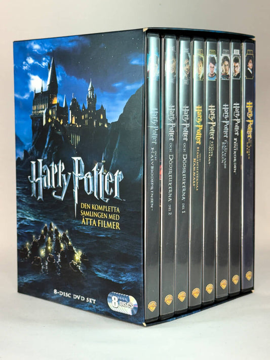 Komplett samleboks med alle Harry Potter-filmene på DVD –  original bruktfilm fra Brukbar Film