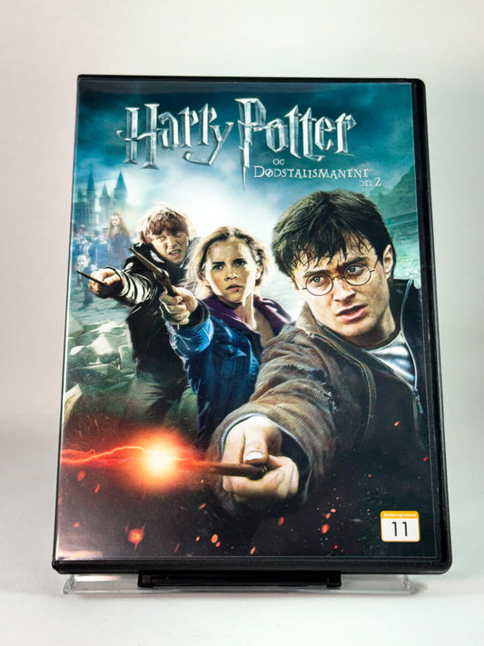 Forside av DVD-cover til Harry Potter og Dødstalismanene – Del 2, avslutningen på serien, brukt DVD hos Brukbar Film