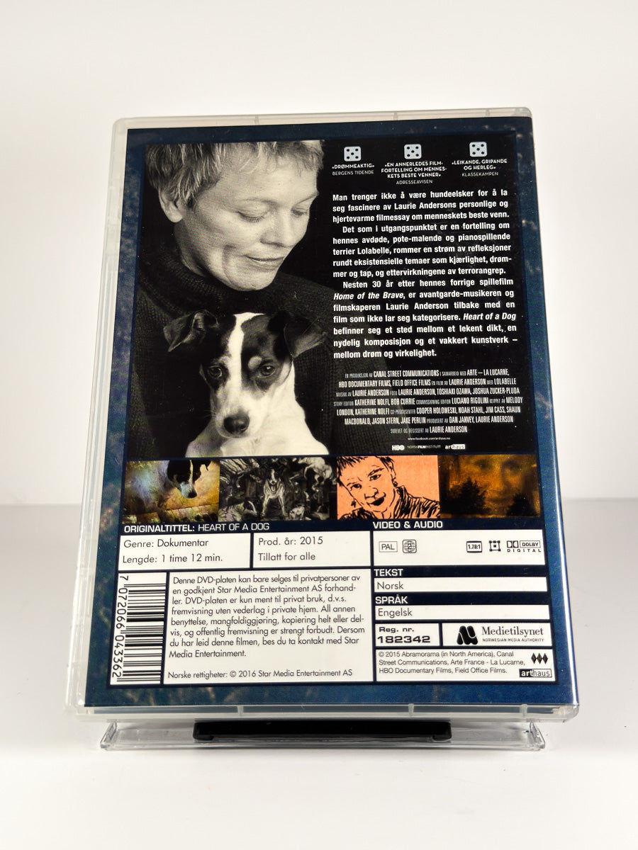 Bakside av cover til Heart of a Dog på DVD