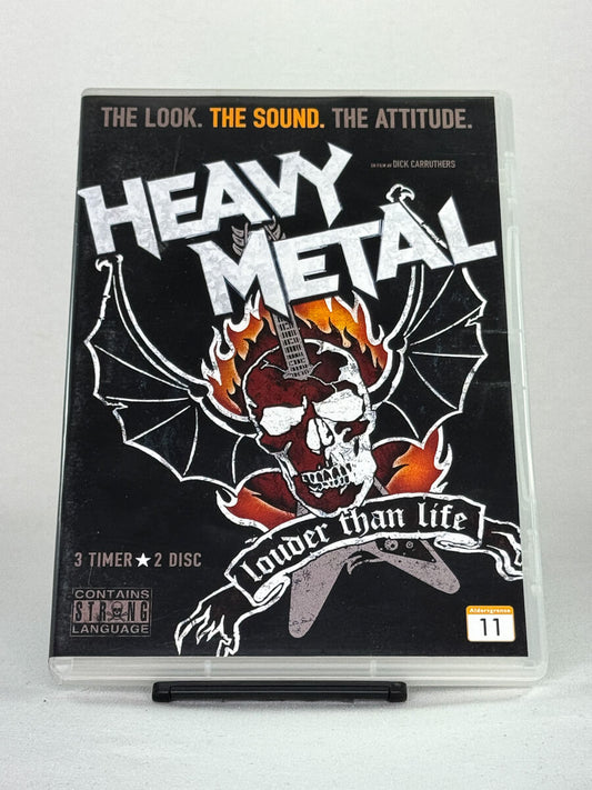 Forside av brukt DVD-cover til Heavy Metal: Louder Than Life – musikkdokumentar på original brukt DVD fra Brukbar Film