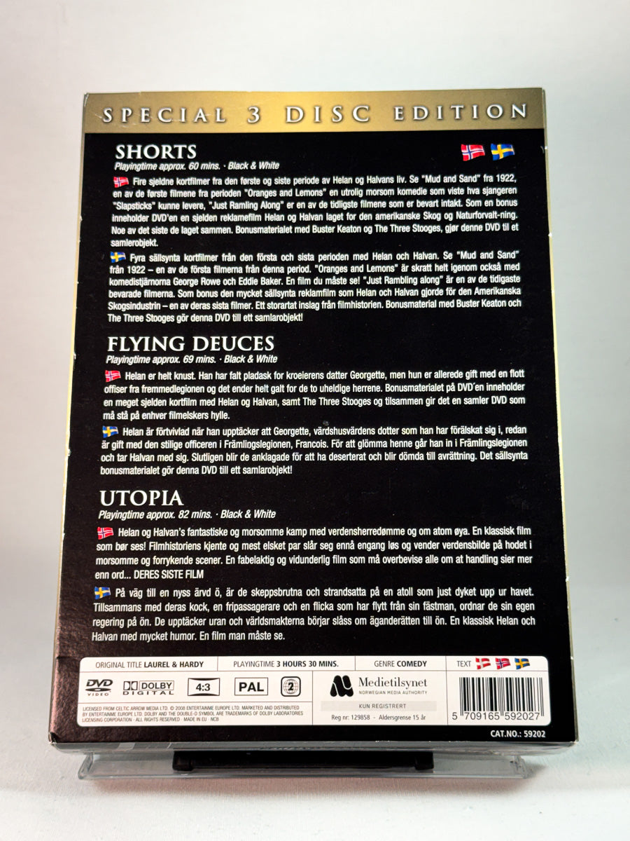 Bakside av cover til Helan & Halvan – Special 3 Disc Edition, brukt original DVD hos Brukbar Film