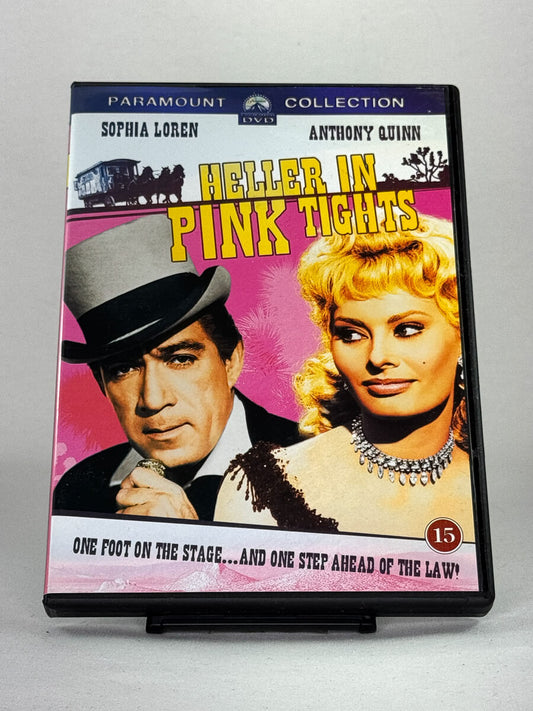 Brukt DVD-film Heller in Pink Tights – forside av filmcover, klassisk westernkomedie på DVD tilgjengelig hos Brukbar Film