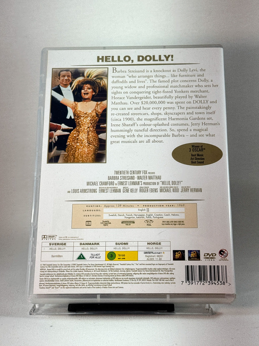 Bakside av cover til Hello, Dolly!, brukt original DVD hos Brukbar Film