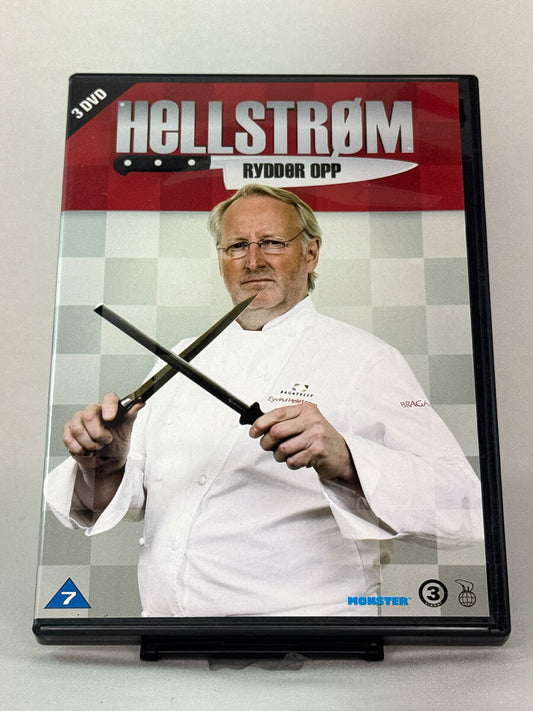 DVD-cover-forside til serien Hellstrøm rydder opp – Brukt DVD fra nettbutikken Brukbar Film