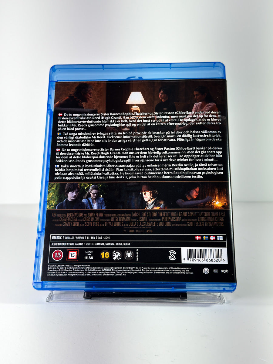 Bakside av cover til Heretic på Blu-ray