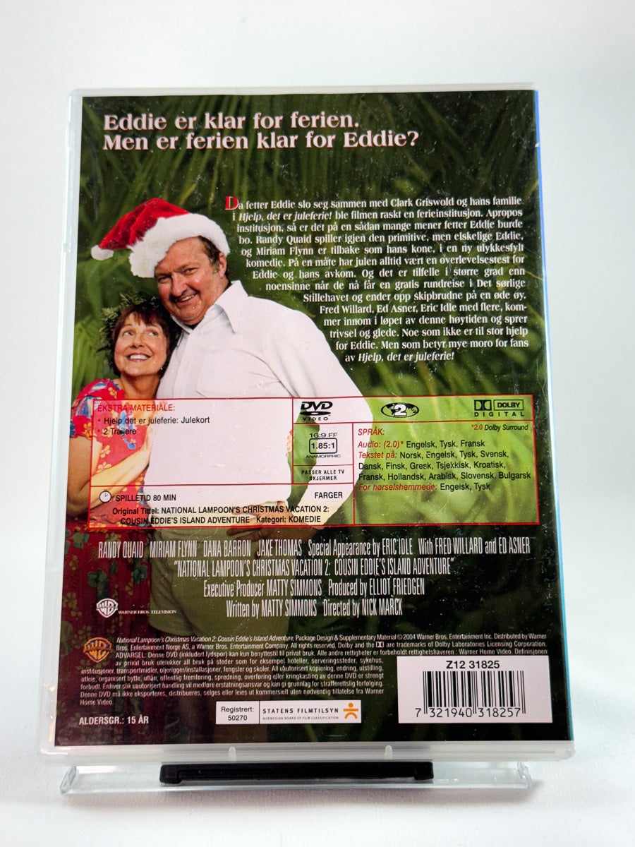 Bakside av DVD-cover til Hjelp, det er juleferie! 2, brukt originalfilm på DVD hos Brukbar Film