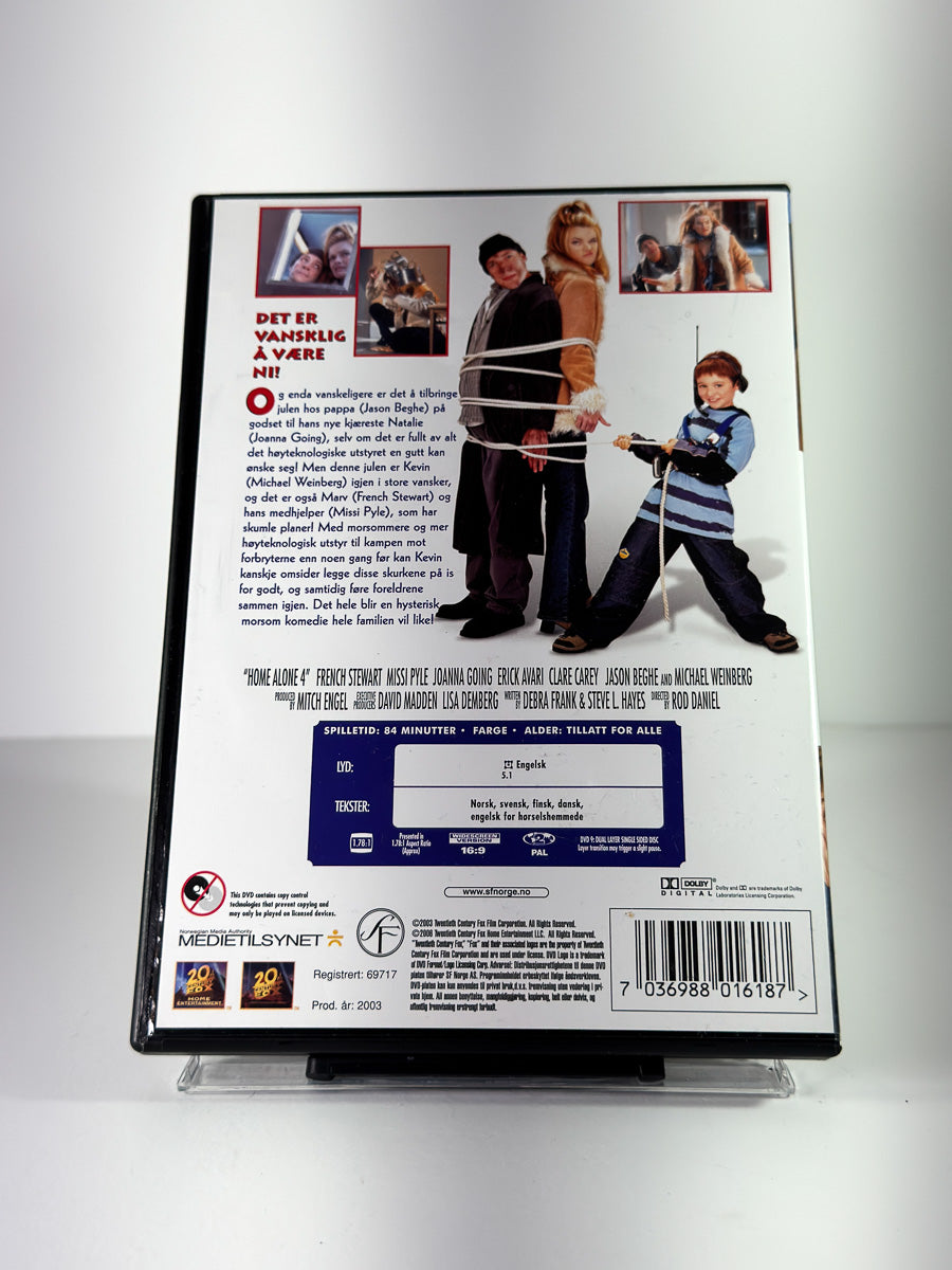 Bakside av cover til Hjemme alene 4 på DVD