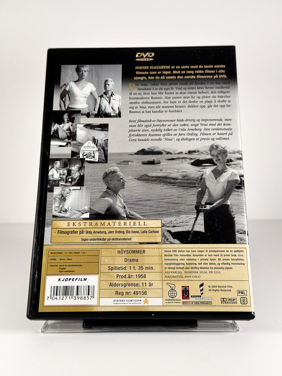 Bakside av cover til Høysommer på DVD