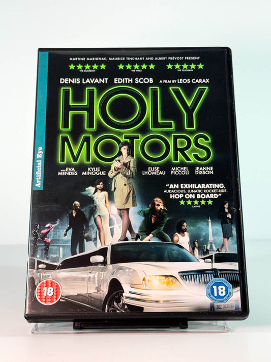 Forside av cover til Holy Motors, brukt DVD hos Brukbar Film