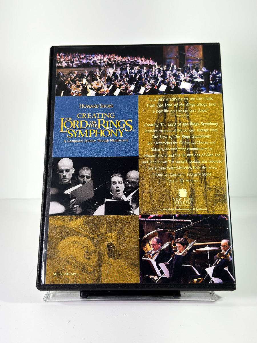 Bakside av cover til Howard Shore: Creating The Lord of the Rings Symphony, brukt original DVD hos Brukbar Film