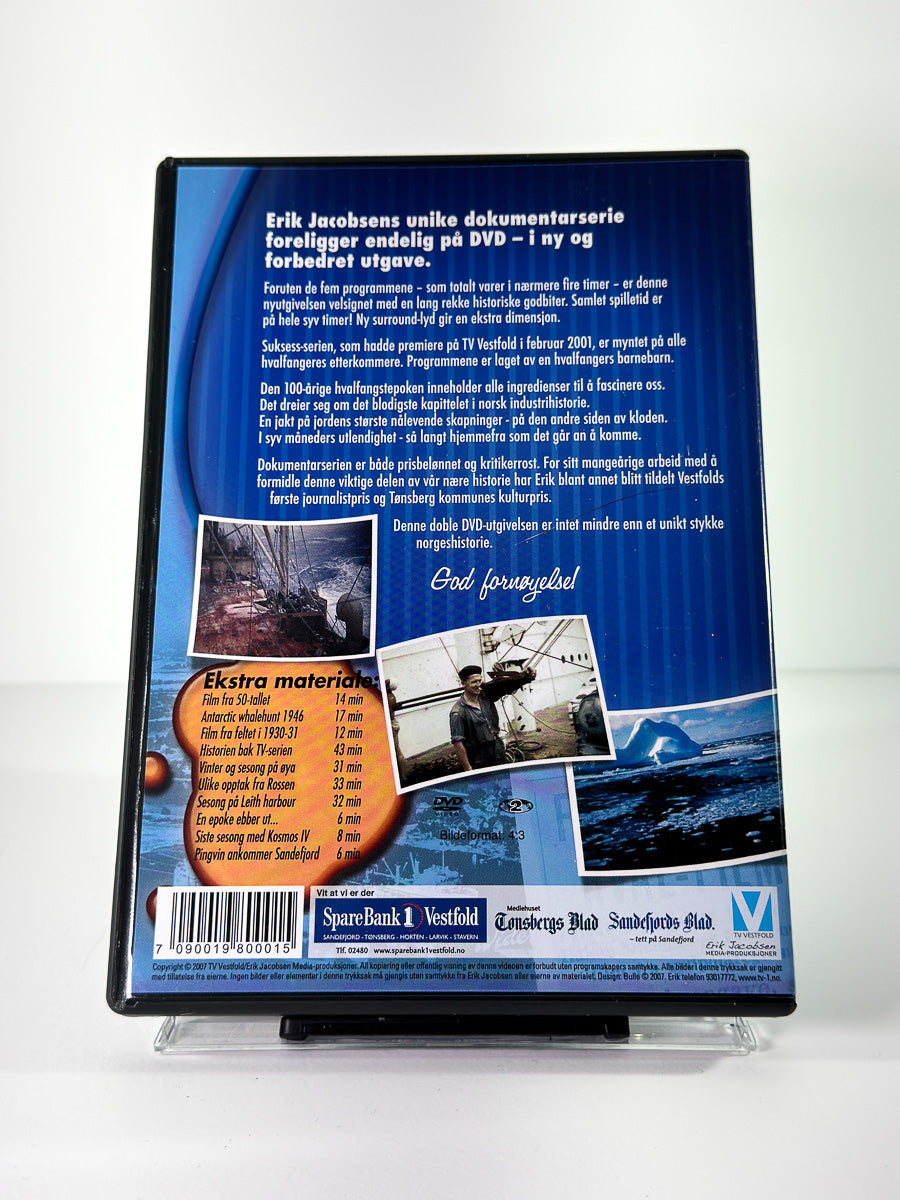 Bakside av cover til Hvalfangsteventyret, bruktfilm på DVD hos Brukbar Film