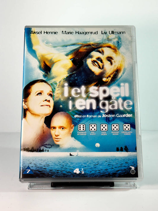 Forside av cover til i et speil i en gåte, bruktfilm på DVD hos Brukbar Film