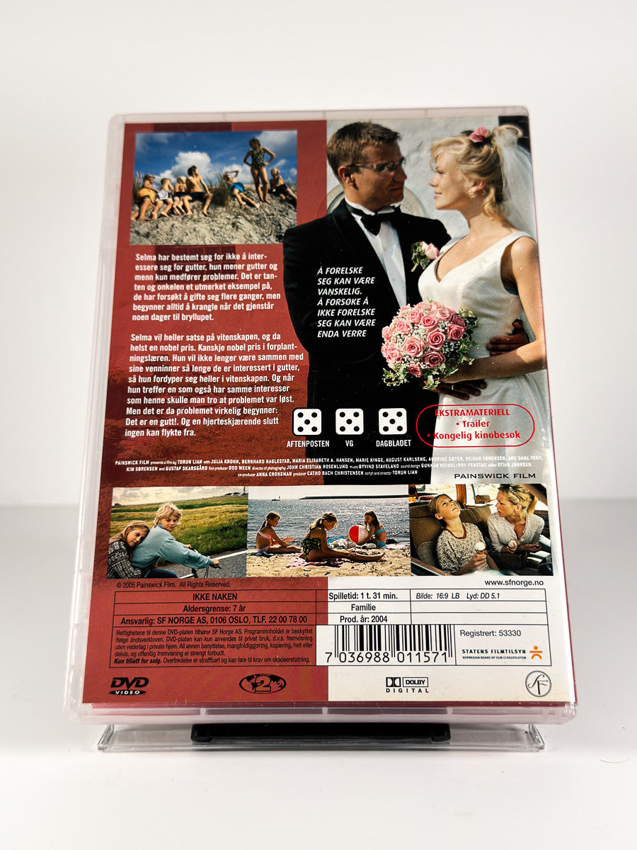 Bakside av cover til Ikke naken på DVD