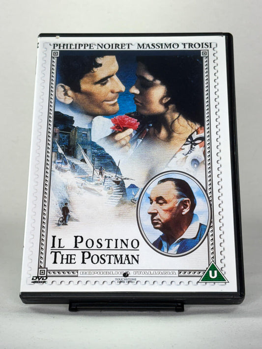 Forside av DVD-cover til Il Postino – The Postman med Massimo Troisi og Philippe Noiret – italiensk filmklassiker på brukt DVD fra Brukbar Film