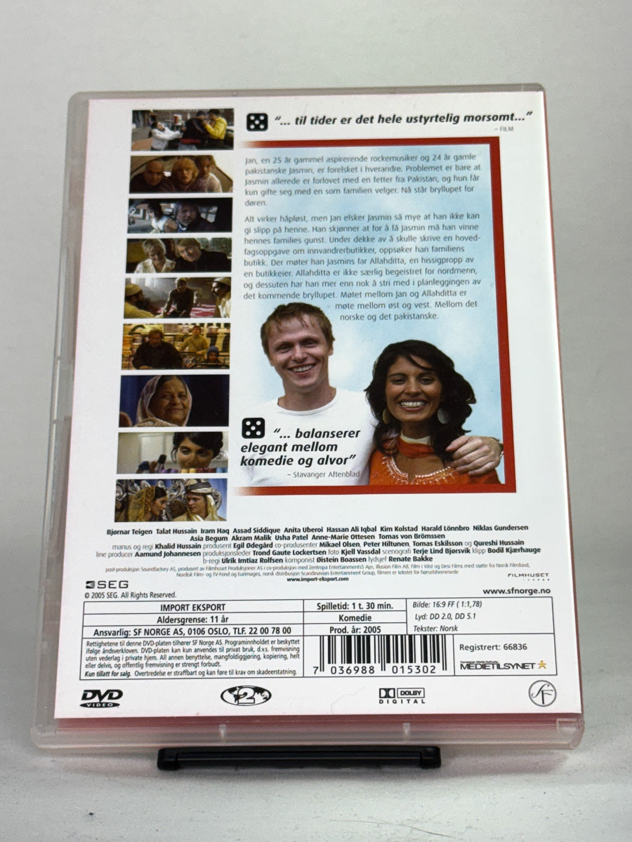 Bakside av Import Eksport – brukt DVD, detaljer om handling, språk og spesifikasjoner fra Brukbar Film