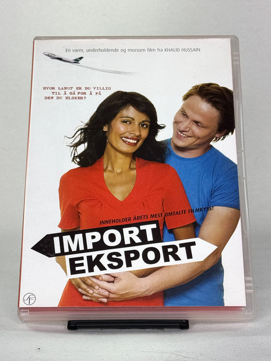 Forside av DVD-cover til Import Eksport – brukt DVD-film, romantisk komedie tilgjengelig hos Brukbar Film