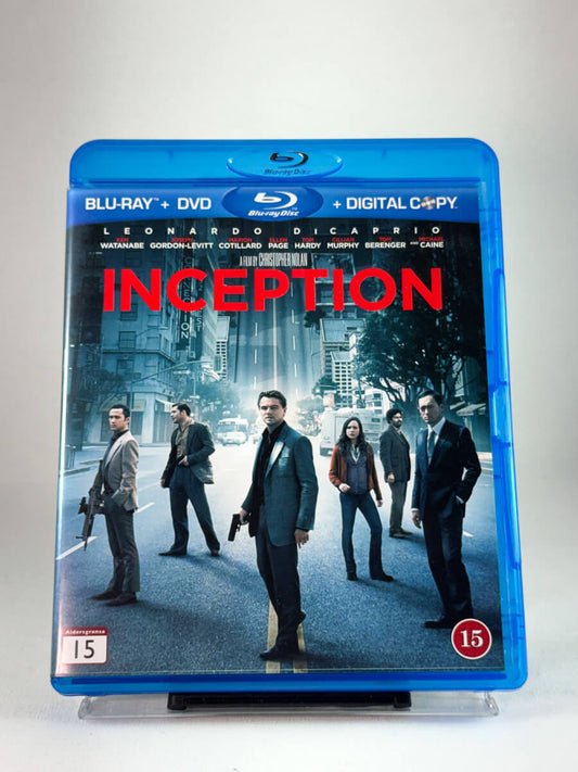 Forside av Blu-ray-cover til Inception, bruktfilm å få hos Brukbar Film
