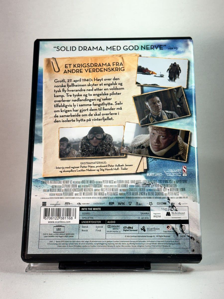 Bakside av cover til Into the White, brukt DVD hos Brukbar Film