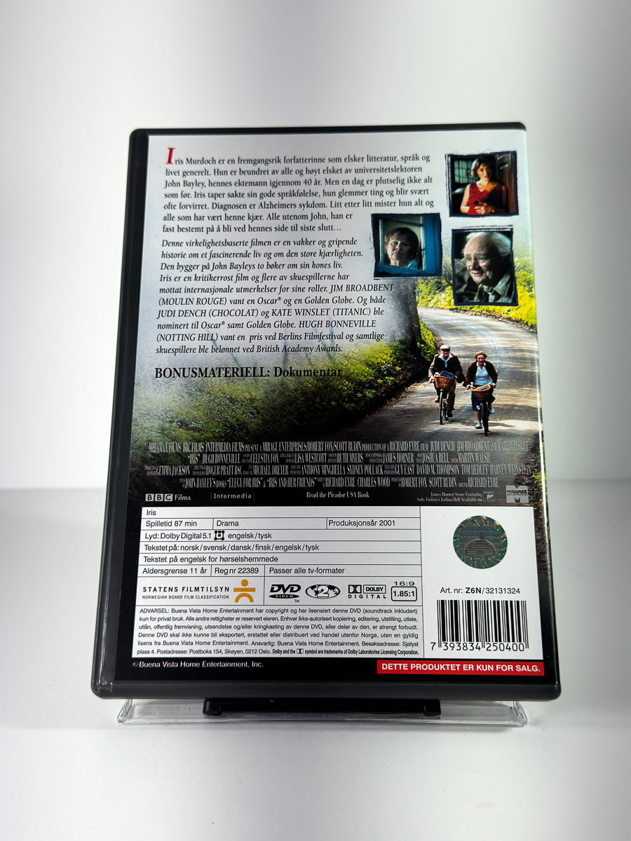 Bakside av cover til Iris på DVD