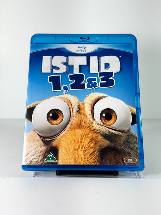 Forside av cover til Istid 1,2&3 på Blu-ray