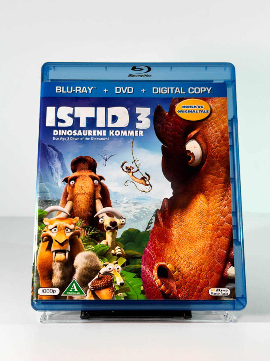 Forside av cover til Istid 3 – Dinosaurene kommer på Blu-ray, bruktfilm hos Brukbar Film
