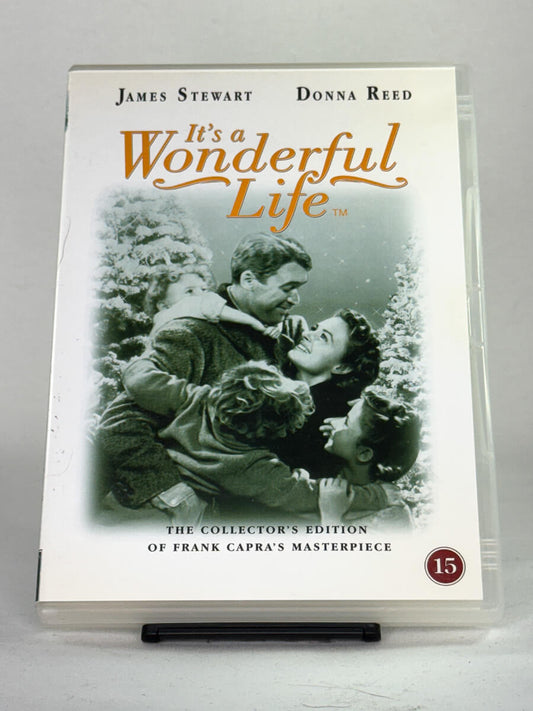 Forside av DVD-cover til It’s a Wonderful Life – Frank Capras udødelige juleklassiker med James Stewart og Donna Reed i hovedrollene.