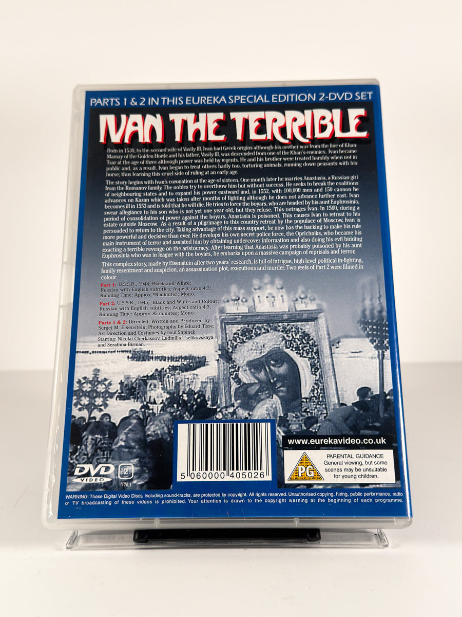 Bakside av cover til Ivan the Terrible Part 1 and Part 2: The Boyars' Plot på DVD