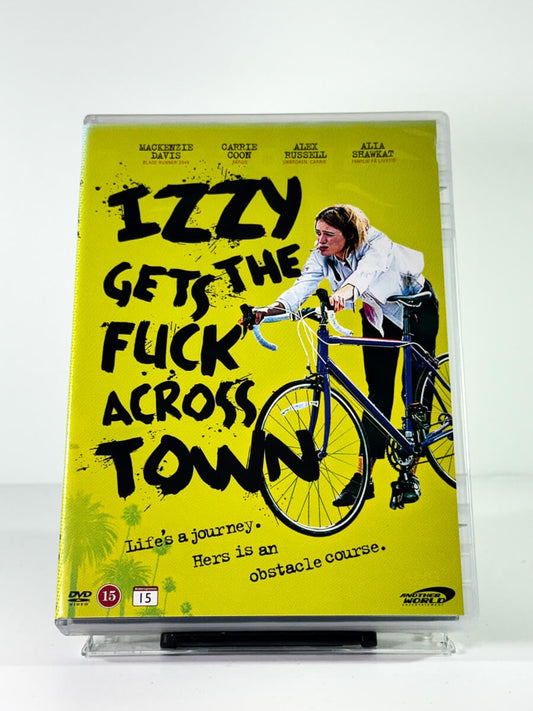 Forside av cover til Izzy Gets the Fuck Across Town, bruktfilm hos nettbutikken Brukbar Film