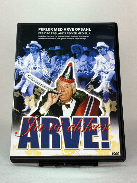 Forside av brukt DVD-film Ja vi elsker Arve! – humor og revyklassiker på DVD fra Brukbar Film