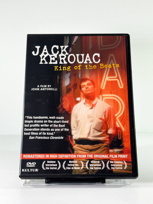 Forside av cover til jack kerouac king of the beats, bruktfilm på DVD hos Brukbar Film