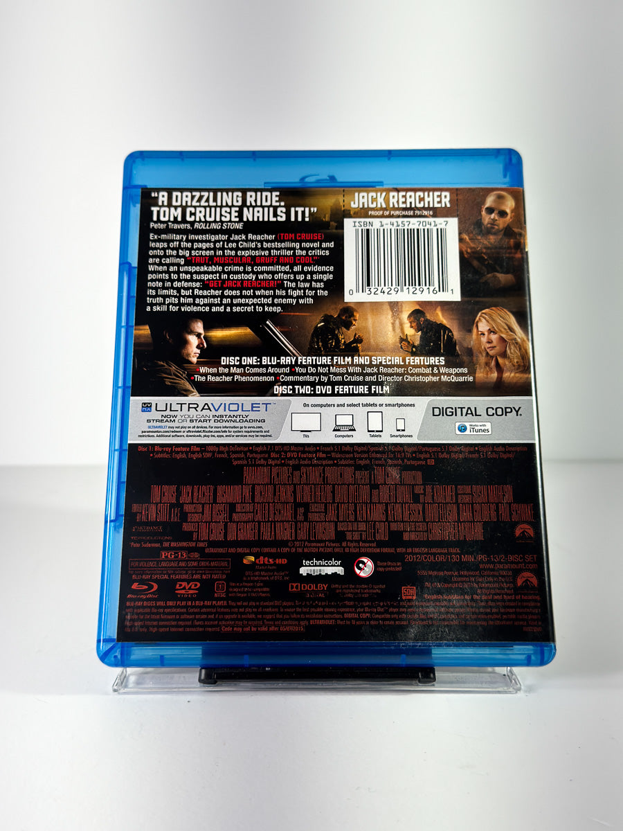 Bakside av cover til Jack Reacher på Blu-ray