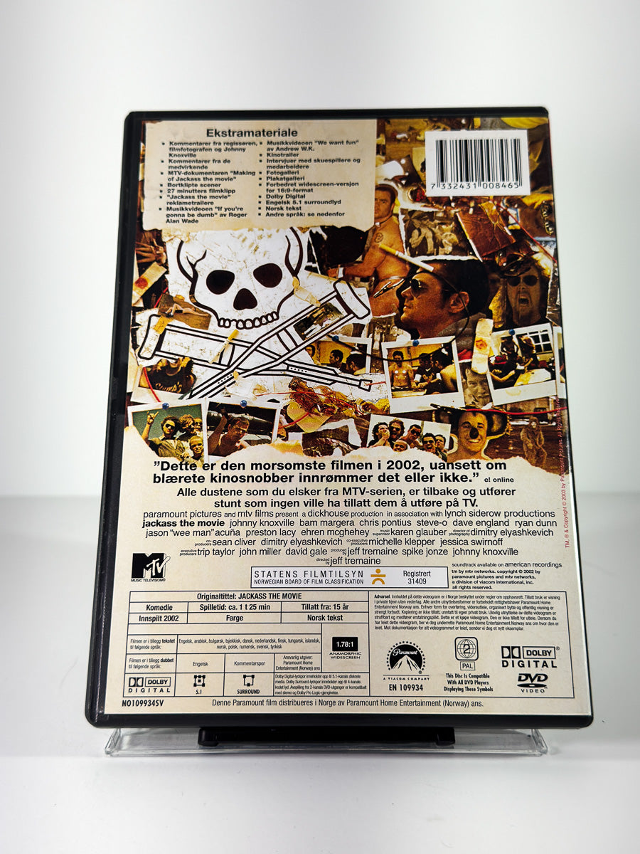 Bakside av cover til Jackass: The Movie – Special Collector's Edition på DVD