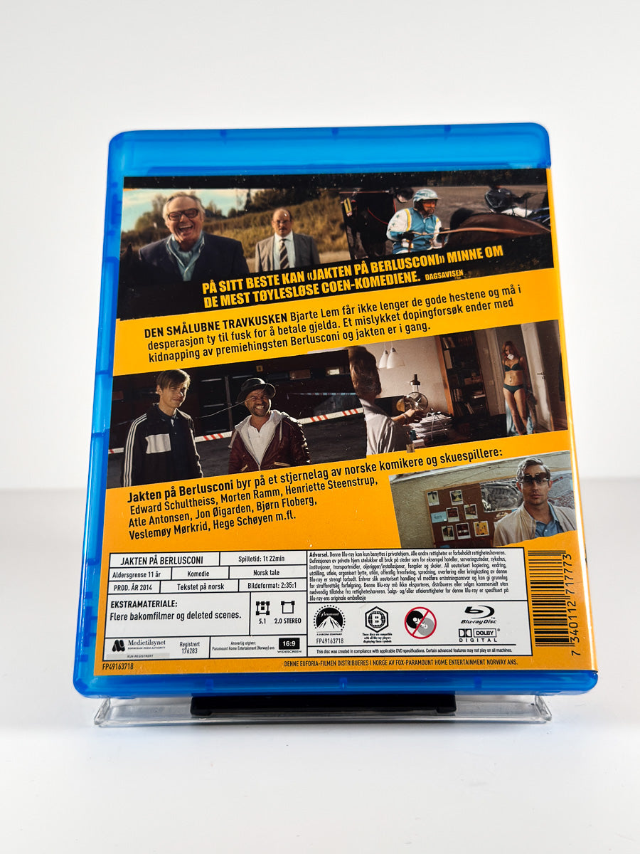 Bakside av cover til Jakten på Berlusconi på Blu-ray