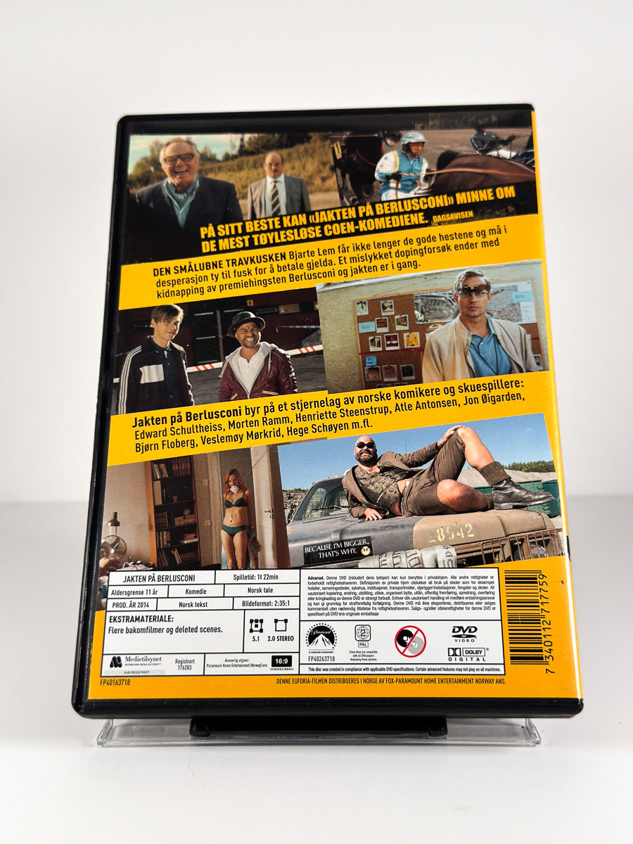 Bakside av cover til Jakten på Berlusconi på DVD