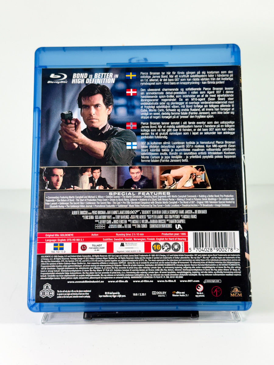 Bakside av cover til James Bond: GoldenEye, brukt original Blu-ray hos Brukbar Film