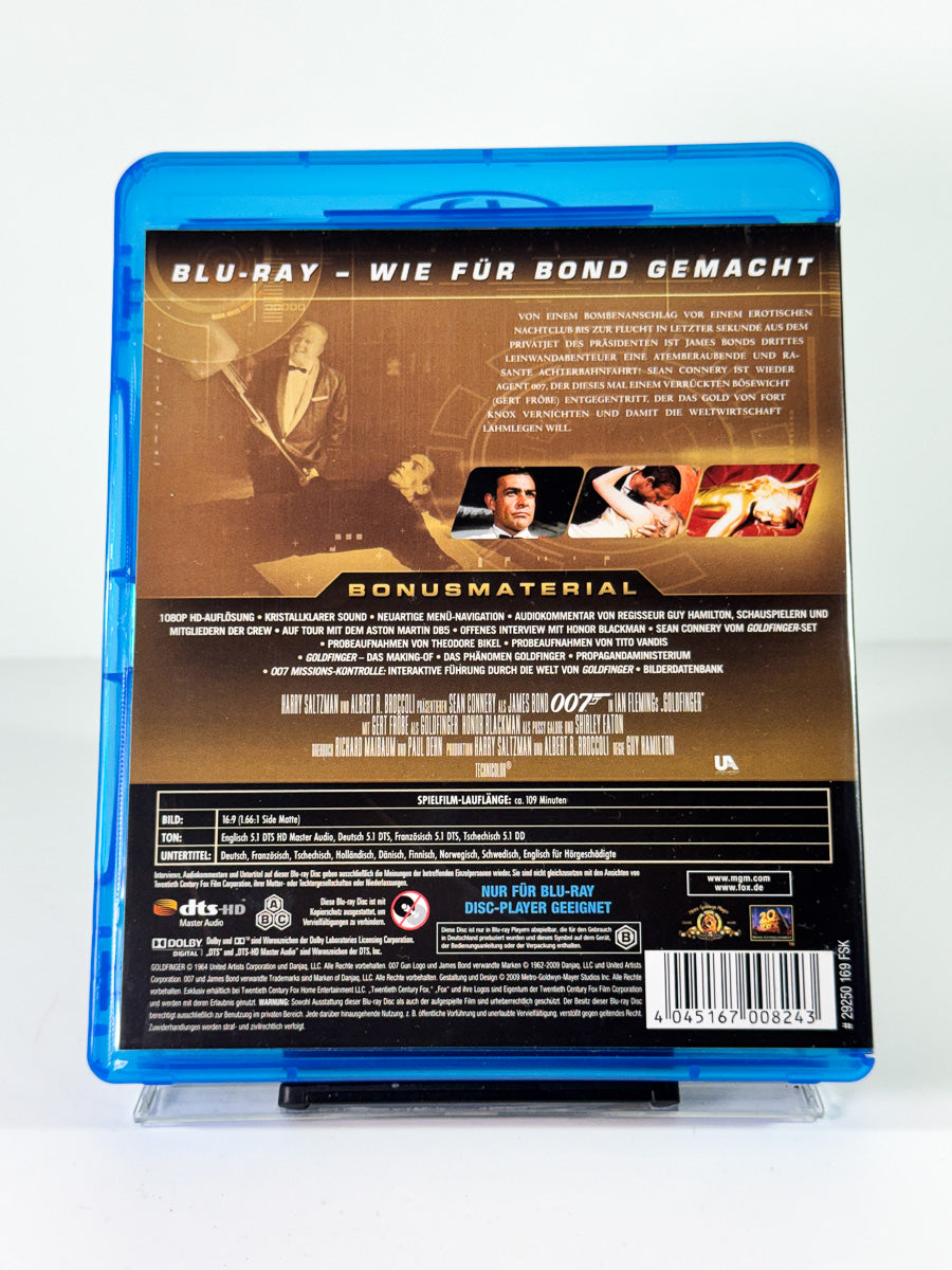 Bakside av cover til James Bond: Goldfinger, bruktfilm på Blu-ray hos Brukbar Film