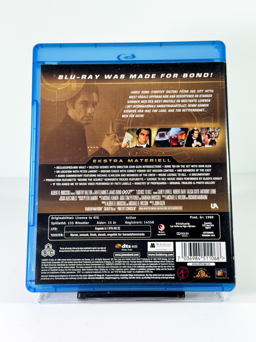 Forside av cover til James Bond: Licence to Kill, brukt Blu-ray hos Brukbar Film