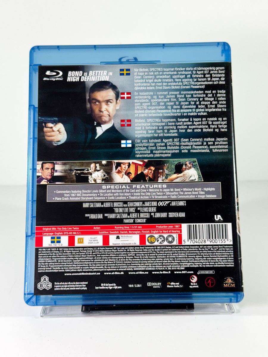 Bakside av cover til James Bond: You Only Live Twice, brukt original Blu-ray hos Brukbar Film