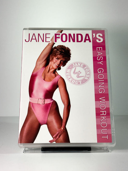 Forside av cover til Jane Fonda’s Easy Going Workout, bruktfilm hos nettbutikken Brukbar Film