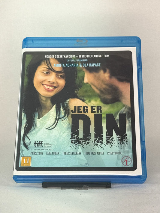 Forside av Blu-ray-cover til Jeg er din – prisbelønt norsk drama med Amrita Acharia, brukt Blu-ray hos Brukbar Film